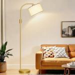Dimmable Gold Arc Floor Lamp with LED Bulb