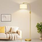 Dimmable Gold Arc Floor Lamp with LED Bulb