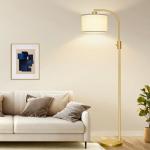 Dimmable Gold Arc Floor Lamp with LED Bulb