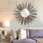 Stonebriar 32" Wood Sunburst Wall Mirror