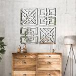 Silver Mirrored Square Wall-Mounted Mirrors 2 Pack