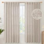 YoungsTex Semi-Sheer Linen Curtains 72 Inch, 2 Panels