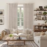 YoungsTex Semi-Sheer Linen Curtains 72 Inch, 2 Panels