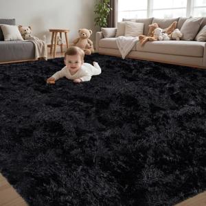 Ultra Soft 8x10 Black Shag Area Rug
