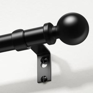 Adjustable Black Curtain Rods 48 to 84 Inches