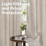 YoungsTex Semi-Sheer Linen Curtains 72 Inch, 2 Panels