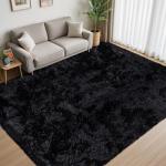 Ultra Soft 8x10 Black Shag Area Rug