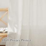 RYB HOME Semi Sheer Linen Blend Curtains - 2 Panels