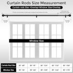 Adjustable Black Curtain Rods 48 to 84 Inches