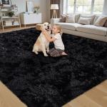 Ultra Soft 8x10 Black Shag Area Rug