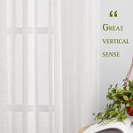 NICETOWN White Sheer Linen Curtains - 84 Inch Set