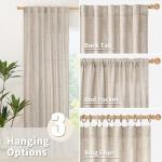 YoungsTex Semi-Sheer Linen Curtains 72 Inch, 2 Panels
