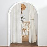 RYB HOME Semi Sheer Linen Blend Curtains - 2 Panels