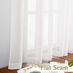 NICETOWN White Sheer Linen Curtains - 84 Inch Set