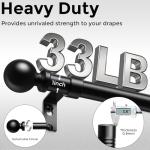 Adjustable Black Curtain Rods 48 to 84 Inches