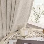YoungsTex Semi-Sheer Linen Curtains 72 Inch, 2 Panels