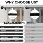 Adjustable Black Curtain Rods 48 to 84 Inches