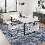Washable 5x7 Modern Abstract Area Rug - Black