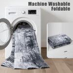 Washable 5x7 Modern Abstract Area Rug - Black