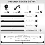 Adjustable Black Curtain Rods 48 to 84 Inches
