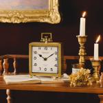 NIKKY HOME Gold Silent Table Clock for Decor