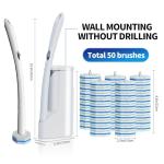 Disposable Toilet Brush System with 50 Refill Pads