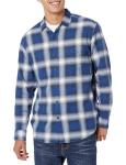 Men's Long-Sleeve Flannel Shirt, Blue Plaid
