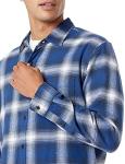 Men's Long-Sleeve Flannel Shirt, Blue Plaid