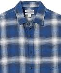 Men's Long-Sleeve Flannel Shirt, Blue Plaid