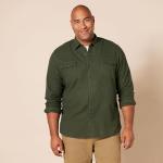 Men's Long-Sleeve Flannel Shirt, Olive Heather
