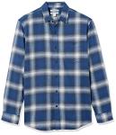 Men's Long-Sleeve Flannel Shirt, Blue Plaid