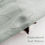 Sage Green Sheer Curtains with Leaf Pattern 2 Panels
