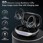 Wireless Bluetooth Earbuds with 80H Playtime - Black