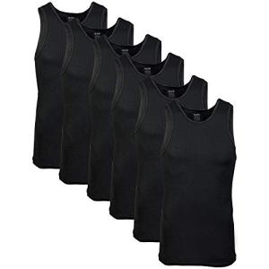 Gildan Men's Black Tank Tops, 6-Pack, Large