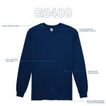 Gildan Men's Ultra Cotton Long Sleeve T-Shirt, Navy 2-Pack