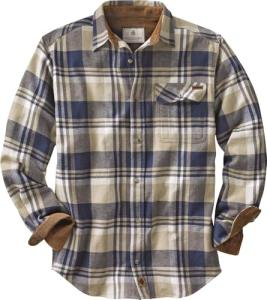 Men's 100% Cotton Flannel Shirt - Shale Plaid