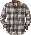 Men's 100% Cotton Flannel Shirt - Shale Plaid