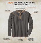 Legendary Whitetails Men's Cotton Henley Shirt, Charcoal