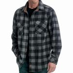 Men's Graphite Plaid Fleece Button-Up Shirt