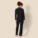 Women's Cotton Modal Long-Sleeve Pajama Set, Black