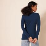 Women's Long-Sleeve Crewneck T-Shirt, Navy, X-Large