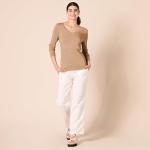 Lightweight Women's V-Neck Sweater in Camel