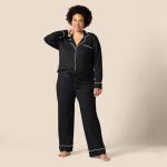 Women's Cotton Modal Long-Sleeve Pajama Set, Black