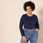 Women's Long-Sleeve Crewneck T-Shirt, Navy, X-Large