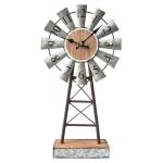 Farmhouse Windmill Desk Clock - 15.75 Inch Metal
