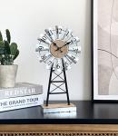 Farmhouse Windmill Desk Clock - 15.75 Inch Metal