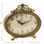 Antiqued Pewter Mantel Clock with Gold Accents