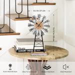 Farmhouse Windmill Desk Clock - 15.75 Inch Metal