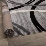 Wavy Circles Area Rug - Fade-Resistant Gray 5'3" x 7'3