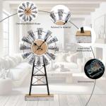 Farmhouse Windmill Desk Clock - 15.75 Inch Metal